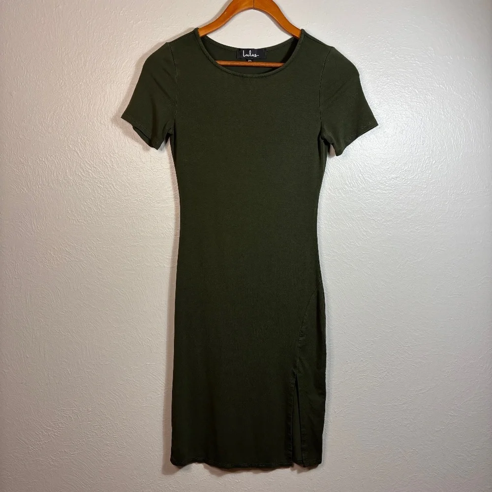 Lulus Flatter Me Bodycon Mini Dress - Olive Green - Picture 4 of 7